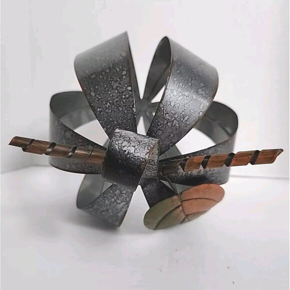 Metal Pumpkin Fall Decor Hammered Galvanized Sheet Thanksgiving Industrial 10" - Picture 7 of 13